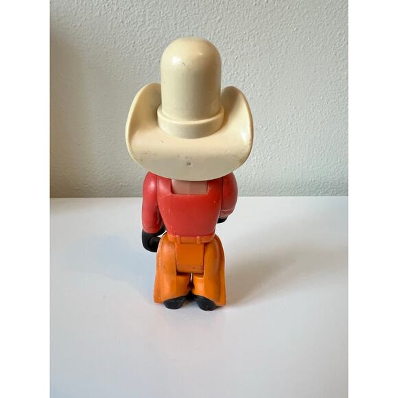 Vintage 1979 Fisher Price Husky Helper Cowboy 10 Gallon Hat/Red Shirt Mustache - Picture 3 of 5